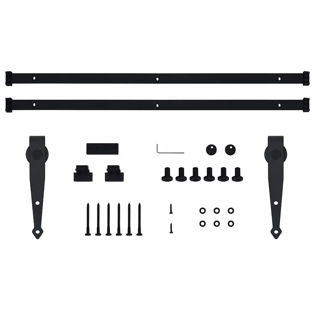 Mini Sliding Cabinet Door Kit Track Rail System 183cm Black for Cabinet Doors Barn Doors Kitchen Doors
