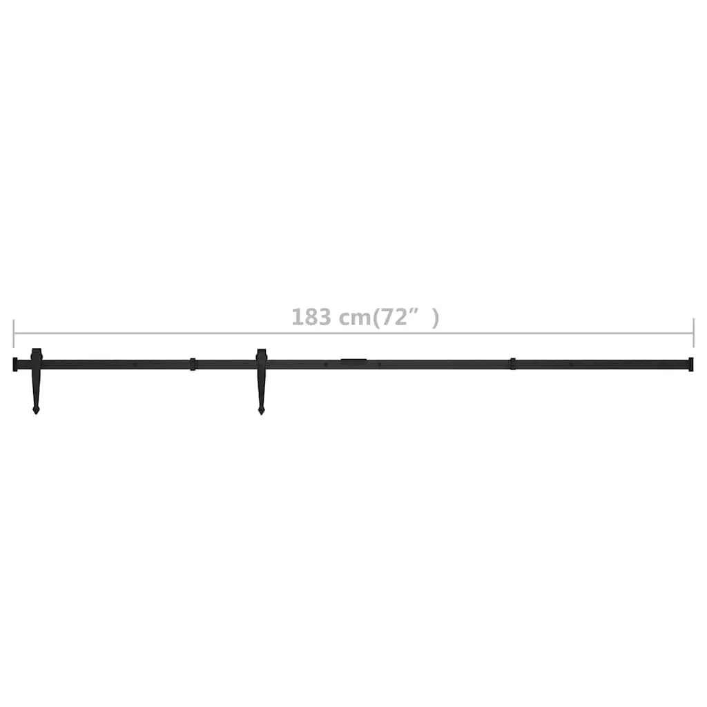 Mini Sliding Cabinet Door Kit Track Rail System 183cm Black for Cabinet Doors Barn Doors Kitchen Doors