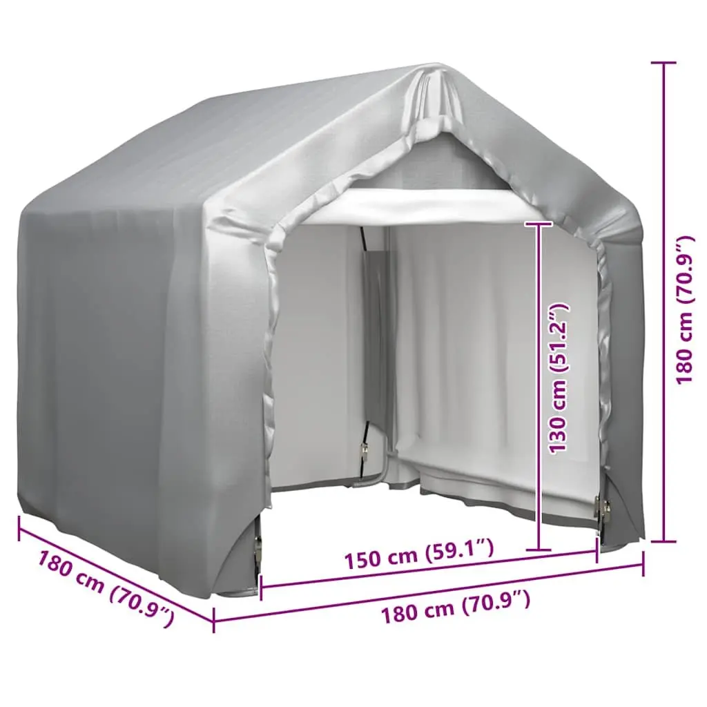 Storage Tent Outdoor 180x180 cm Grey Galvanised Steel Frame
