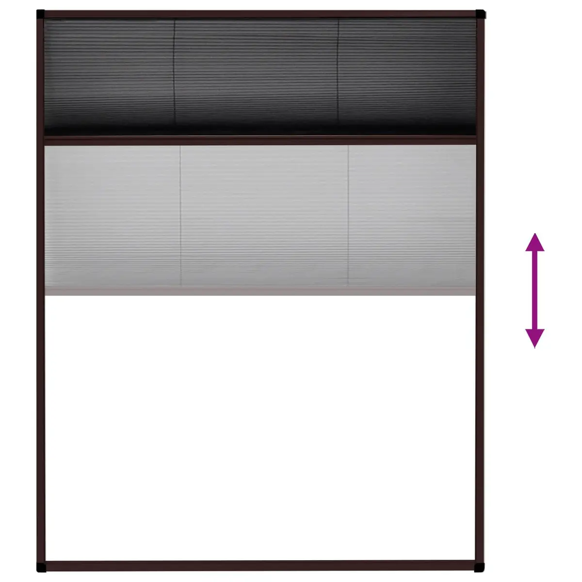 Brown Plisse Insect Screen for Windows 80x100cm