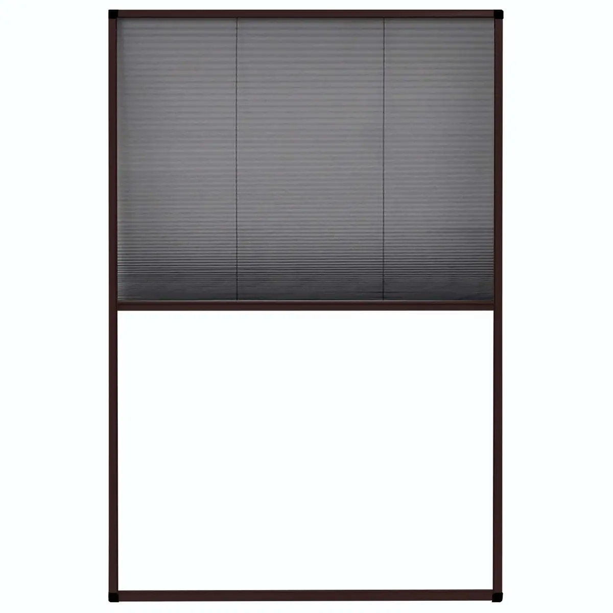 Plisse Insect Screen for Windows Aluminium Frame Brown 80x120cm