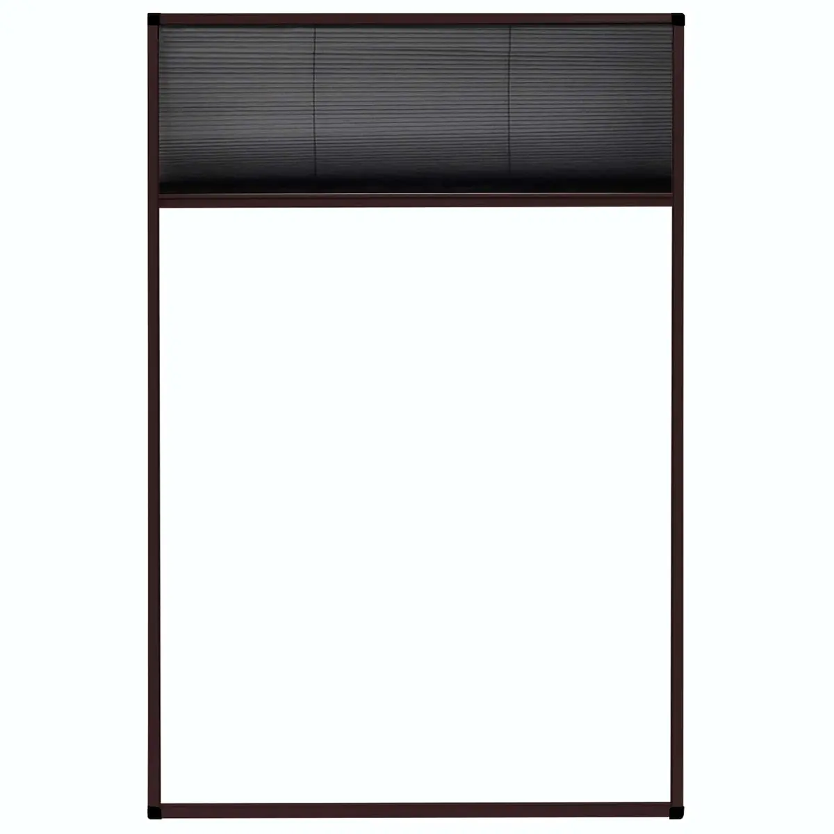 Plisse Insect Screen for Windows Aluminium Frame Brown 80x120cm