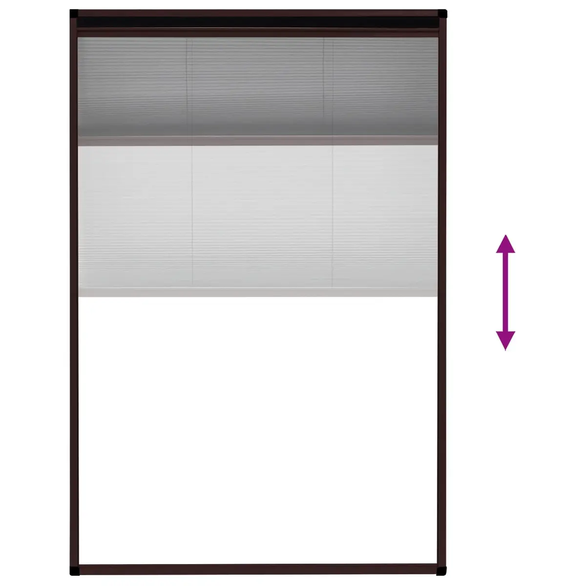 Plisse Insect Screen for Windows Aluminium Frame Brown 80x120cm