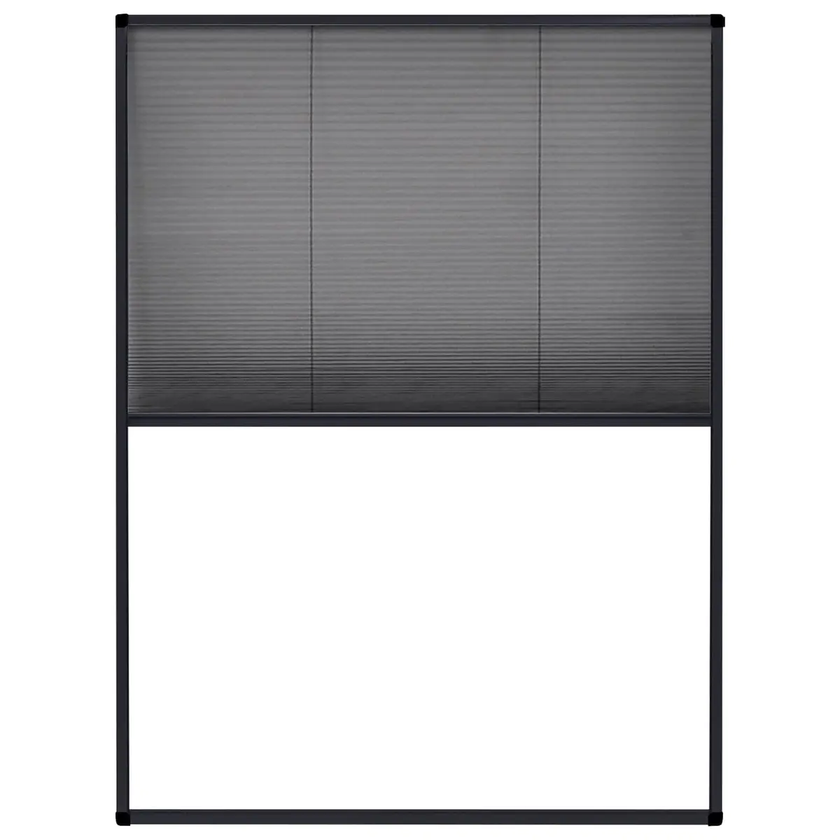 Plisse Insect Screen for Windows Aluminium Frame Anthracite 60x80cm Mesh