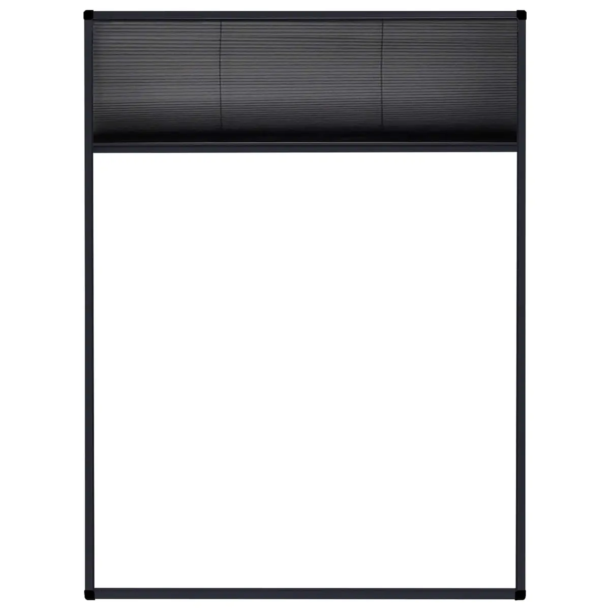 Plisse Insect Screen for Windows Aluminium Frame Anthracite 60x80cm Mesh