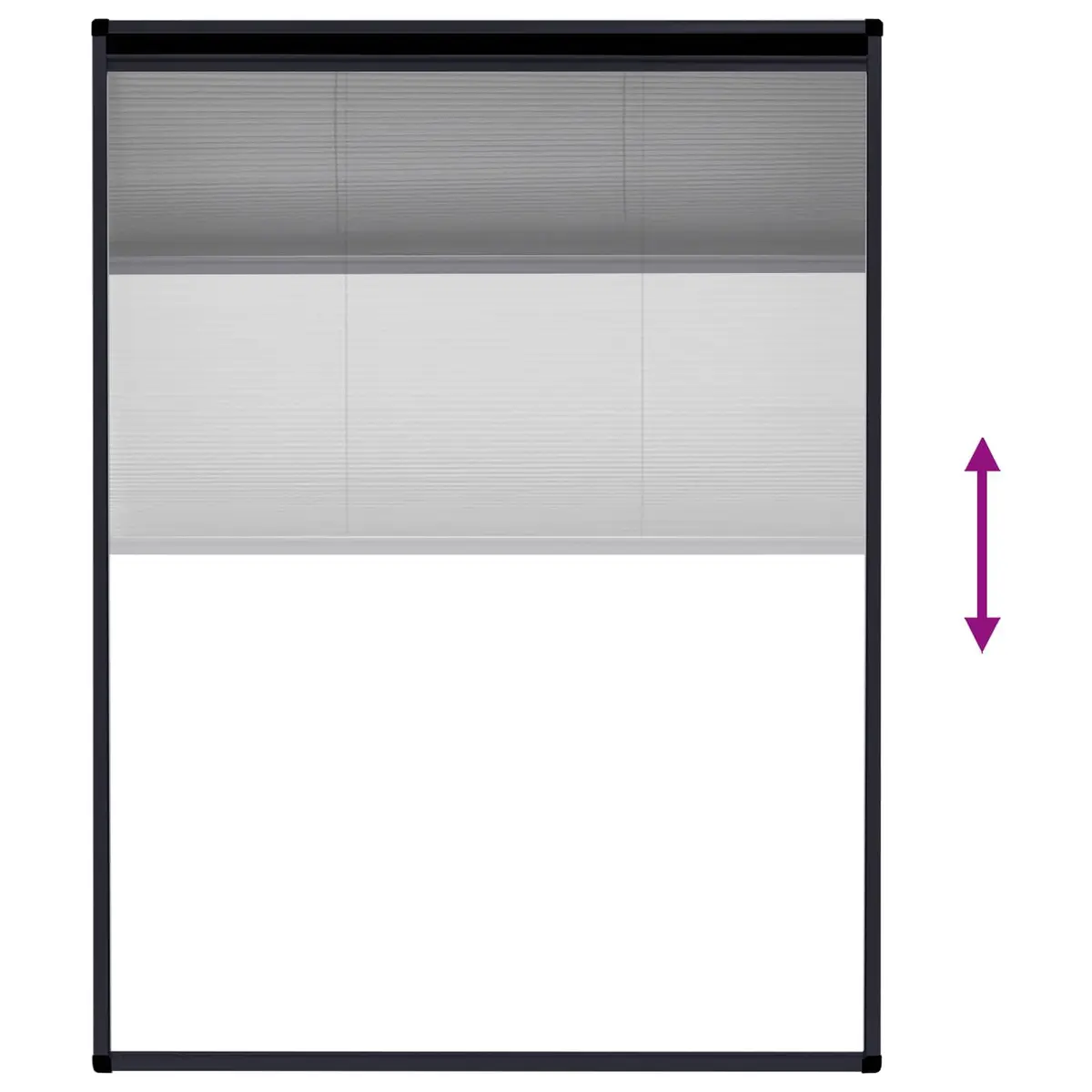 Plisse Insect Screen for Windows Aluminium Frame Anthracite 60x80cm Mesh