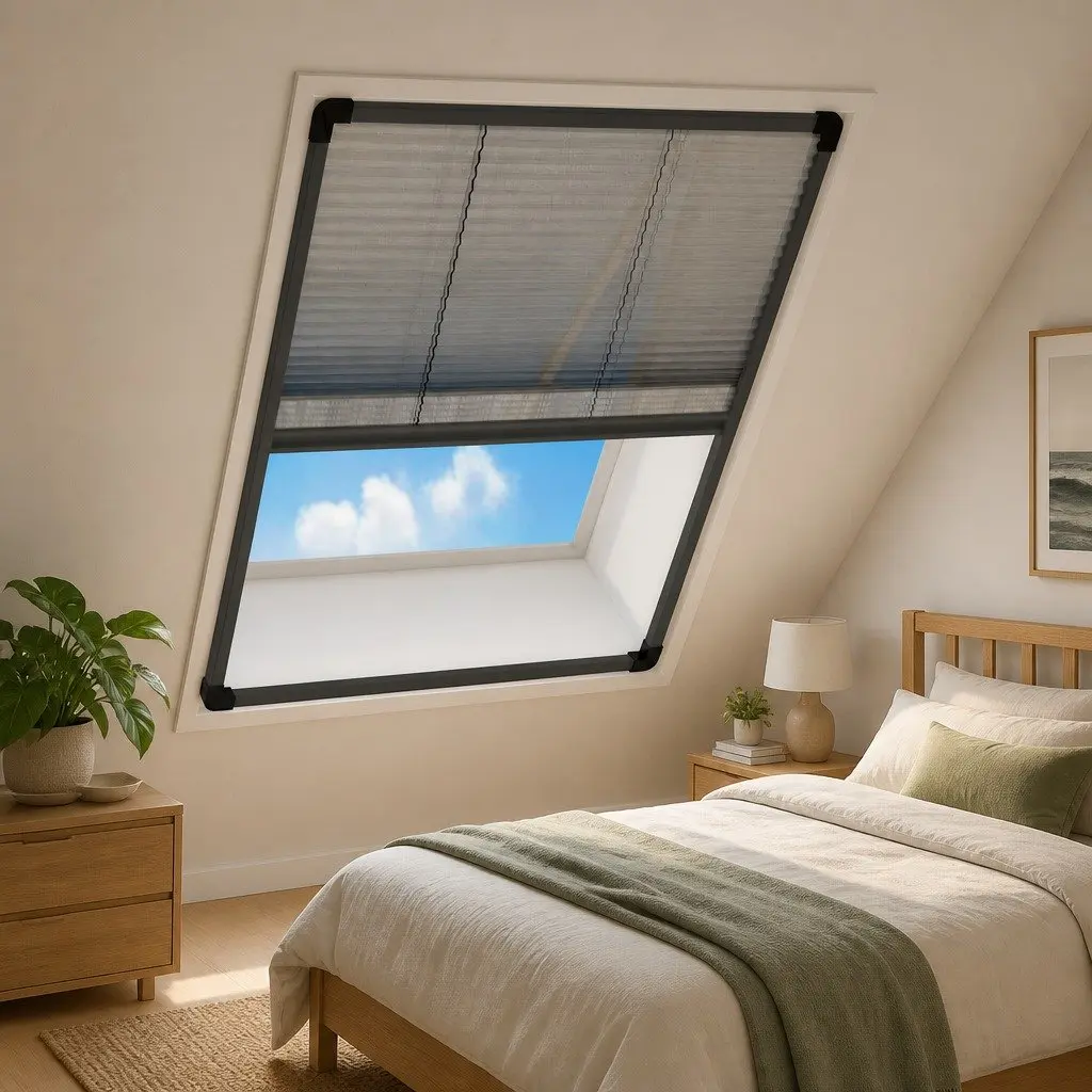 Plisse Insect Screen, Aluminium Frame, 80 x 100 cm