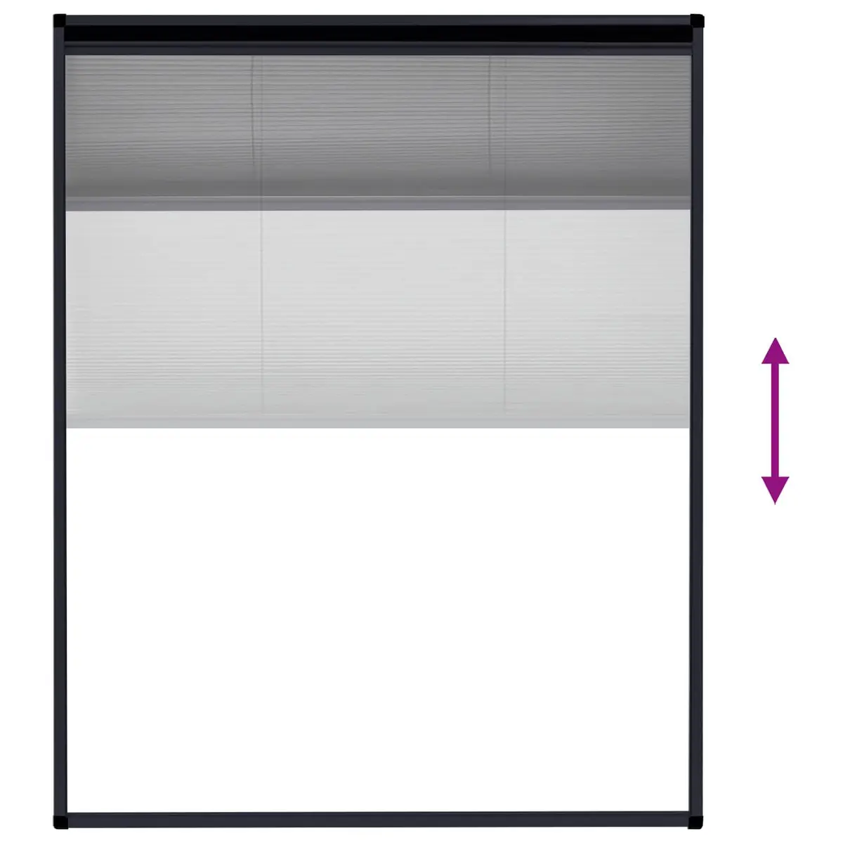 Plisse Insect Screen, Aluminium Frame, 80 x 100 cm