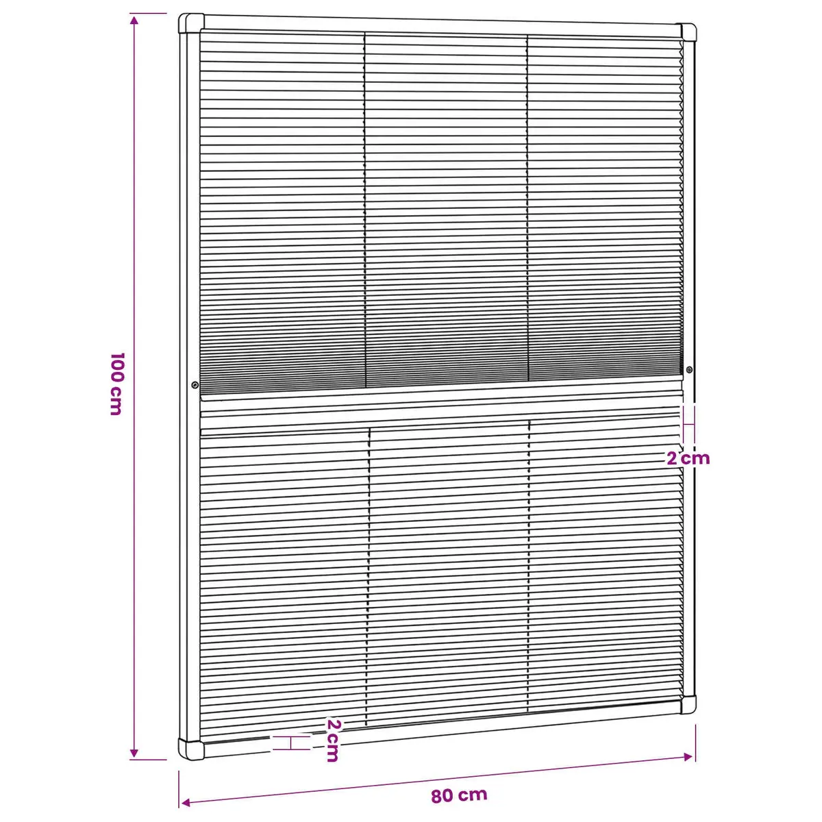 Plisse Insect Screen Window 80x100cm