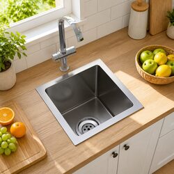 Handmade Kitchen Sink Stainless Steel Silver Contemporary Design Undermount