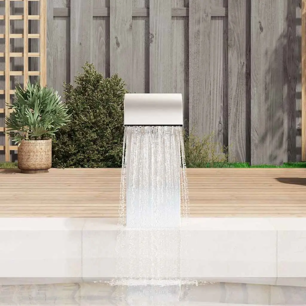 Stainless Steel Pool Fountain Water Feature for Garden Pond 22 x 60 x 70 cm Silver Outdoor Decor