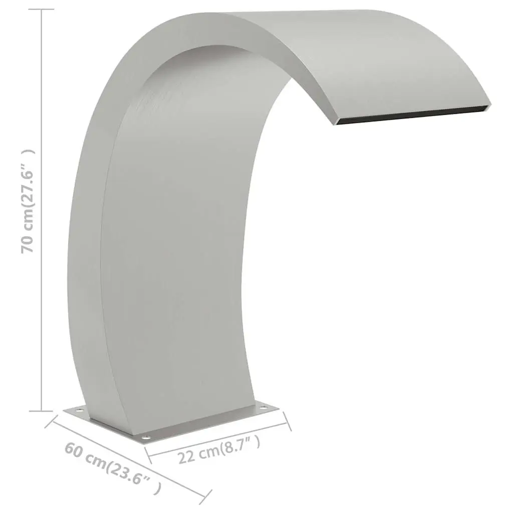 Stainless Steel Pool Fountain Water Feature for Garden Pond 22 x 60 x 70 cm Silver Outdoor Decor