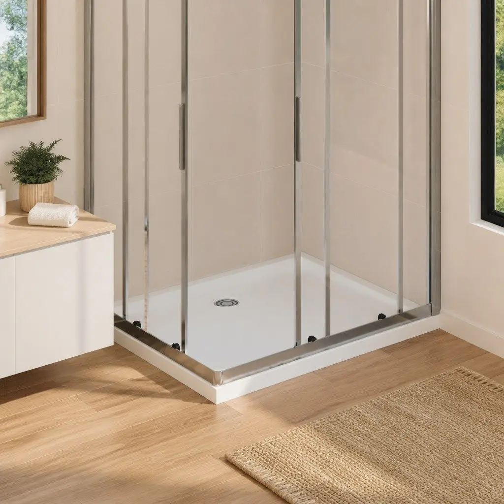 Rectangular White Shower Base 80x90 cm