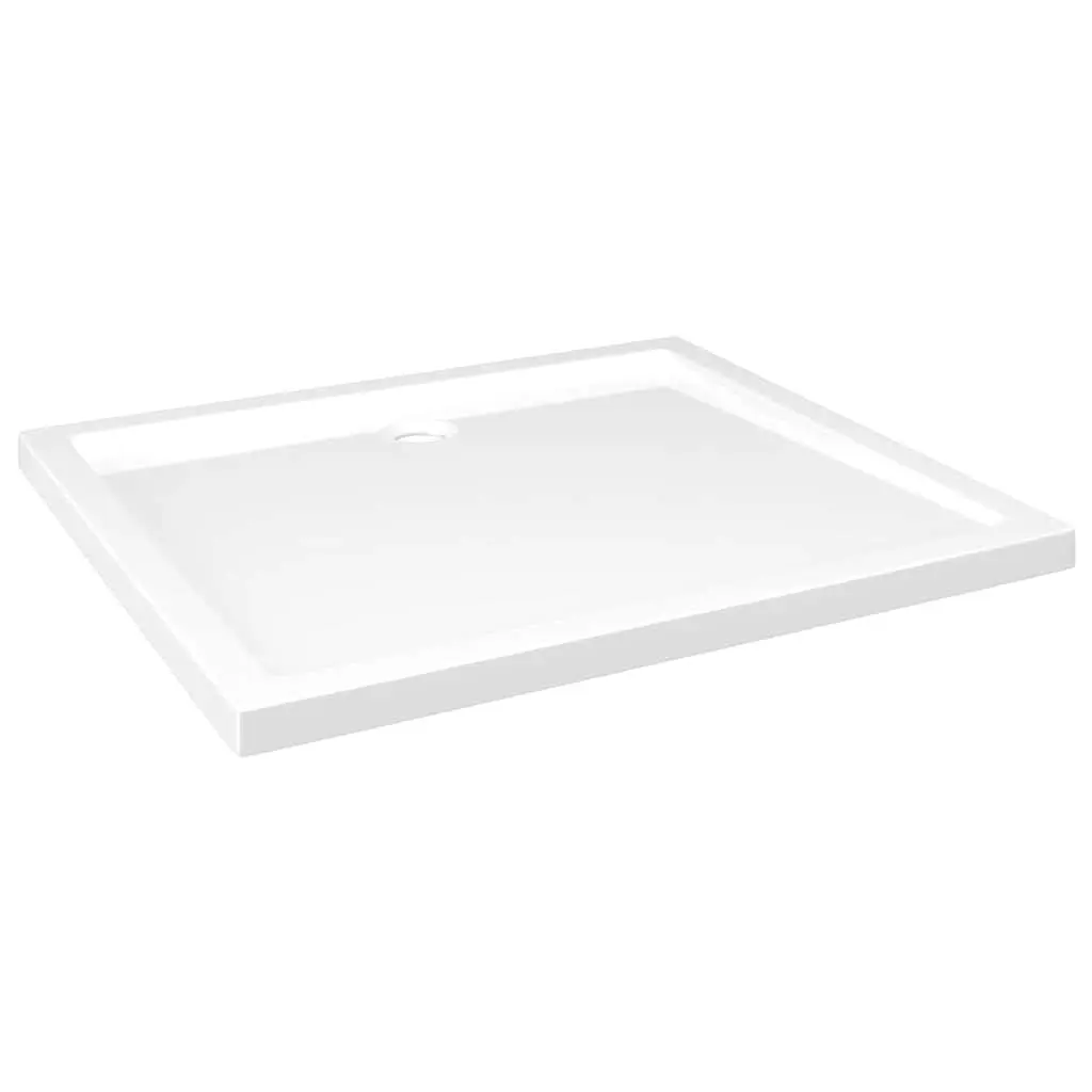 Shower Base Tray White Rectangular 80x90 cm Low Threshold Modern Bathroom