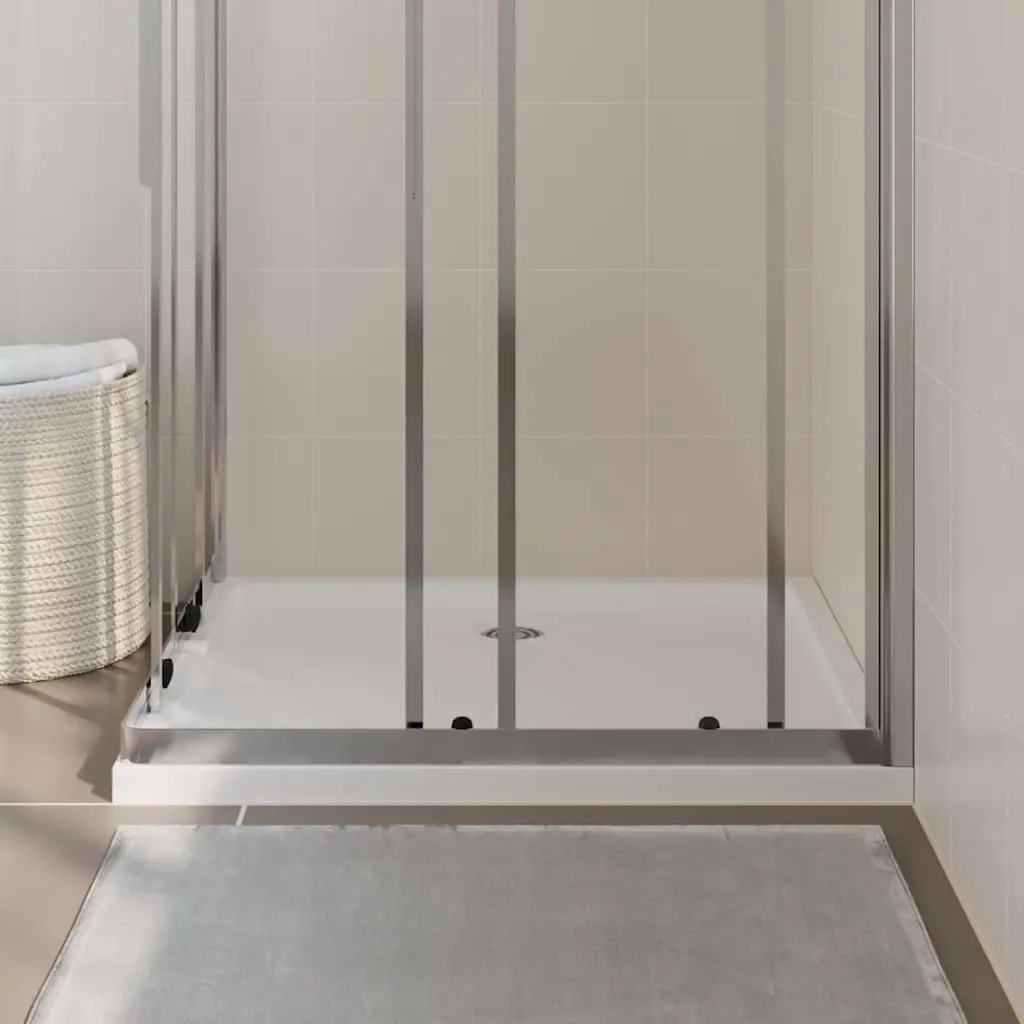 Shower Base Tray White Rectangular 80x90 cm Low Threshold Modern Bathroom