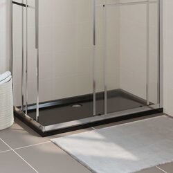70x120 cm Rectangular Shower Base Tray in Black ABS