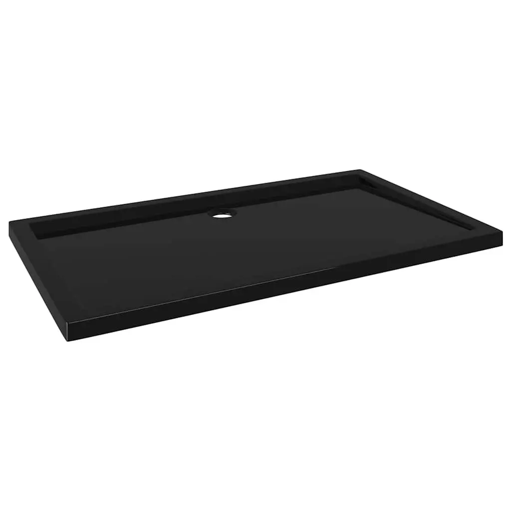 Rectangular Shower Base Tray for Bathroom 70x120 cm Black Low Threshold Modern ABS