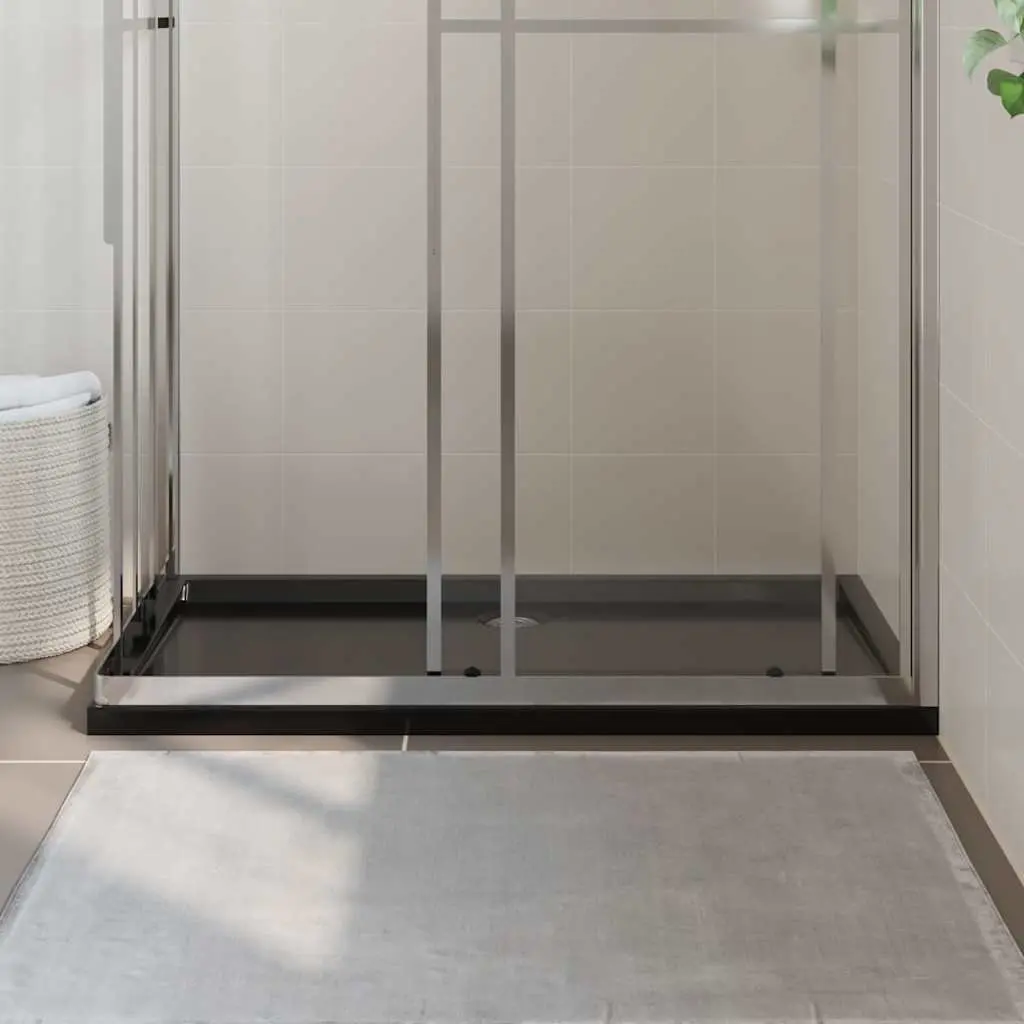 Rectangular Shower Base Tray for Bathroom 70x120 cm Black Low Threshold Modern ABS