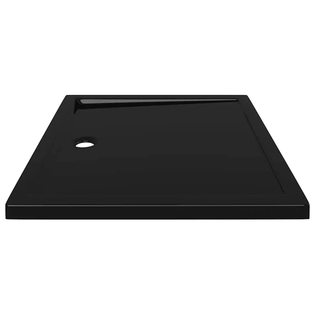 Rectangular Shower Base Tray Black 80x90 cm Low Threshold Modern Bathroom