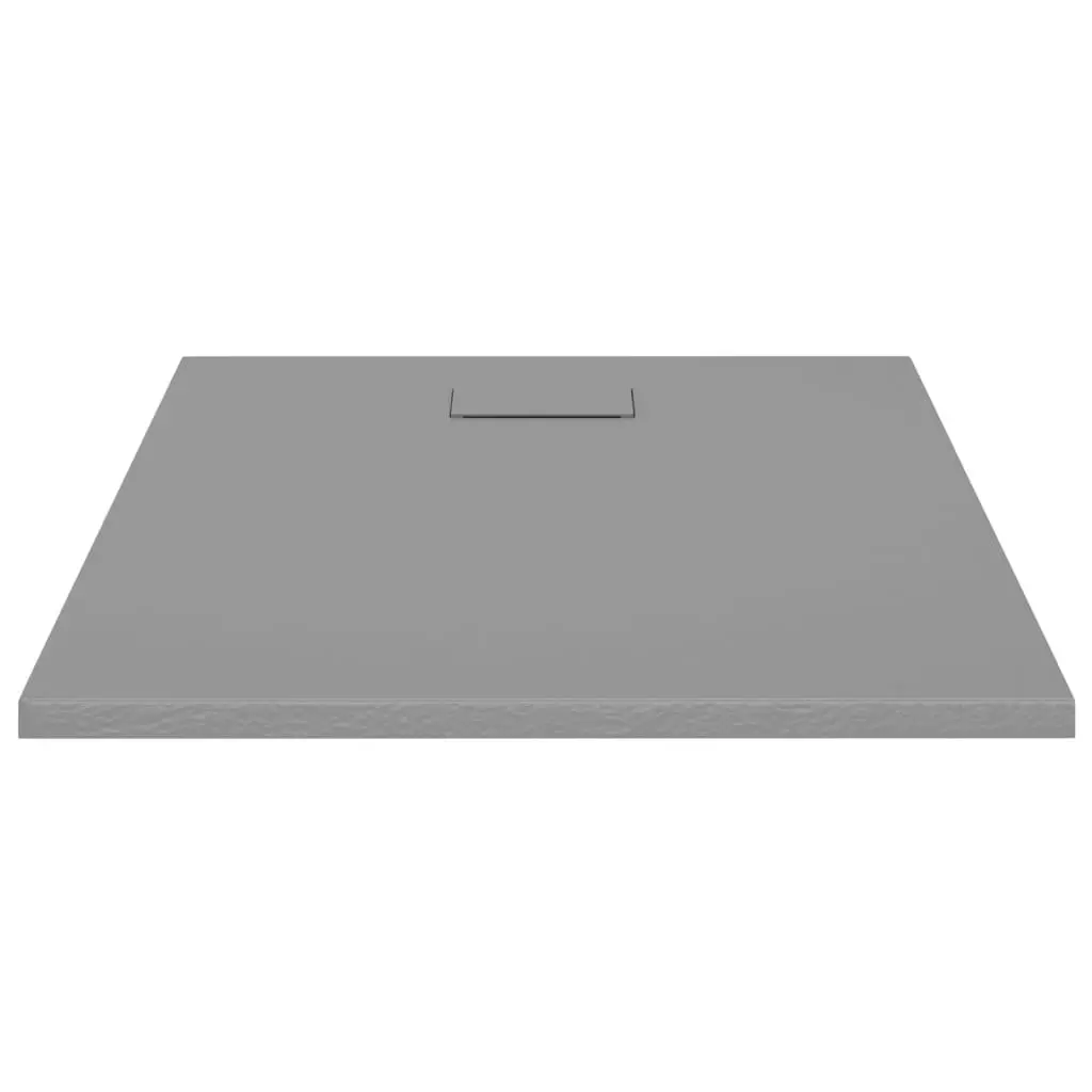 Shower Base Tray Grey Low Profile 100x80 cm Bathroom Skid Resistant Slate Stone