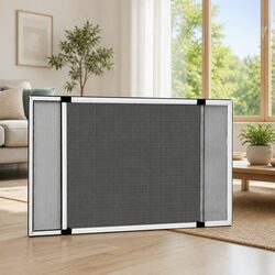 Extendable Window Insect Screen Fly Mesh White Adjustable Frame fits 100-193cm