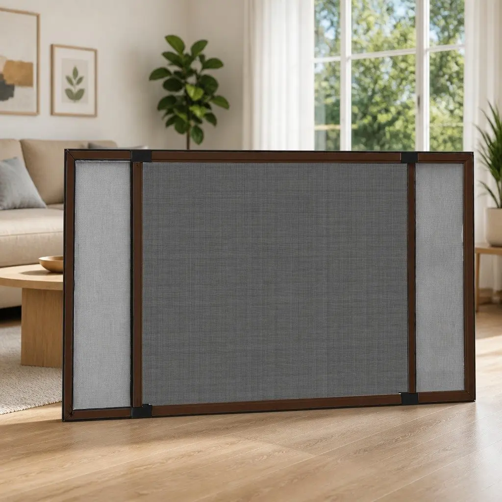 Brown Fibreglass Mesh Window Insect Screen with Adjustable Frame