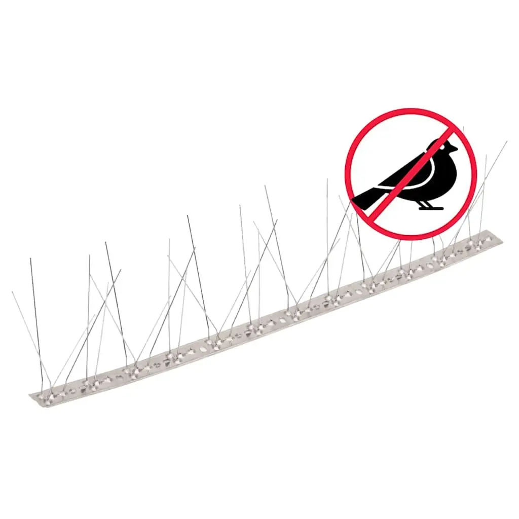 Bird & Pigeon Spikes Set of 40, 5-Row Stainless Steel Anti-Bird Deterrent 20m