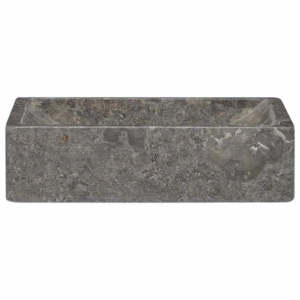 Bathroom Basin Marble Sink 45x30x12cm Grey High Gloss Modern Washroom Fixture