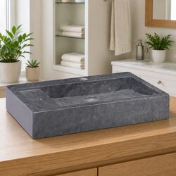 Black Marble Bathroom Basin Sink Dimensions 58x39x10 cm