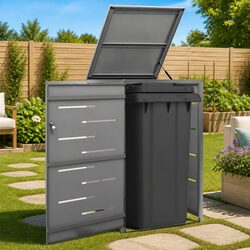 Single Wheelie Bin Shed Garden Waste Container Enclosure Storage Box Lockable