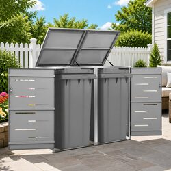 Double Wheelie Bin Shed Dimensions and Features