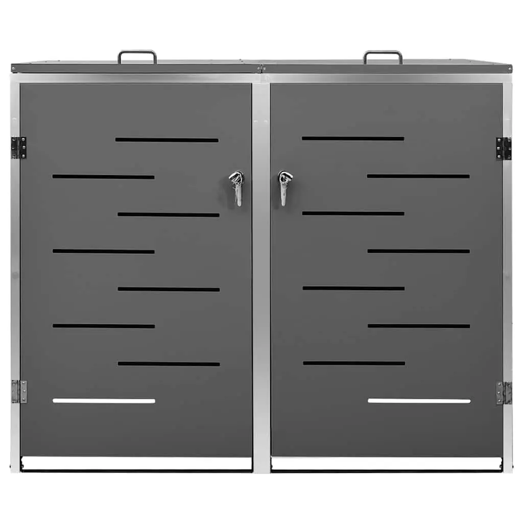 Double Wheelie Bin Shed 138x77.5x115cm Garden Waste Container Storage Enclosure
