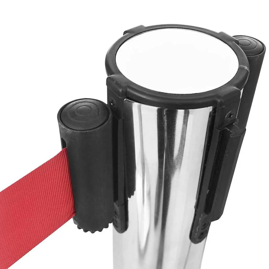 Safety Stanchions for Crowd Control and Queue Management 4 Piece Stainless Steel