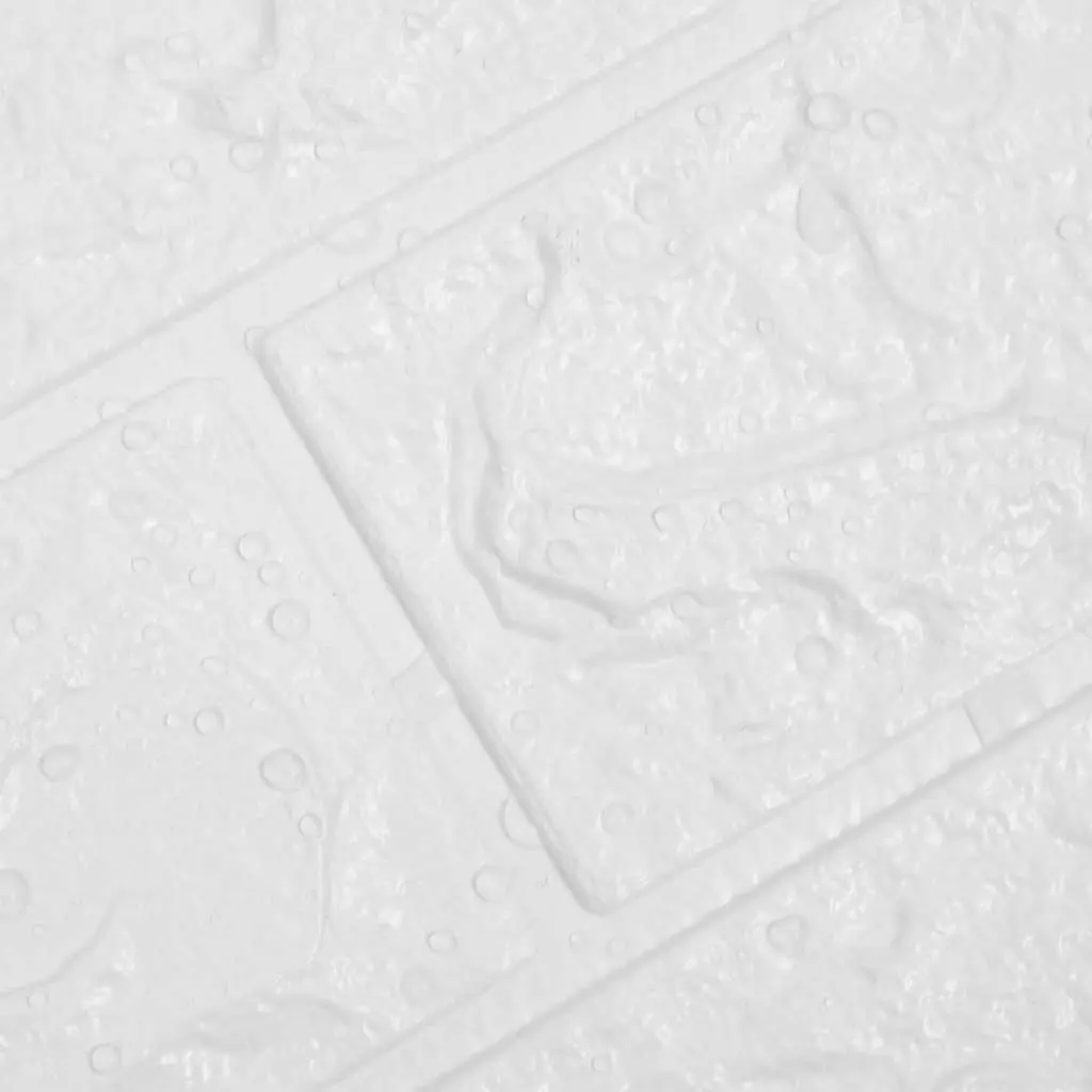Self-Adhesive 3D Brick Wallpaper Stickers Interior Decor White 10 Piece