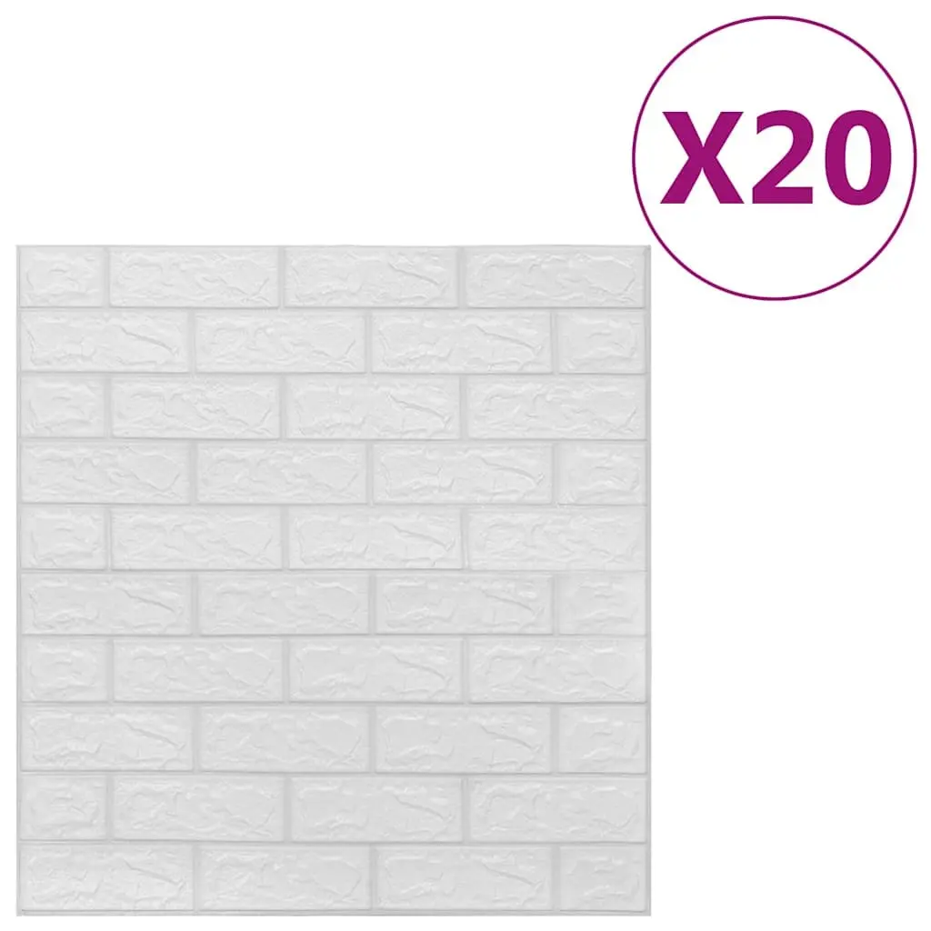 3D Brick Wallpaper Self-Adhesive Wall Stickers Home Interior White