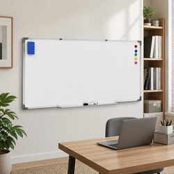Magnetic Whiteboard Wall-Mounted Writing Board Steel Surface Office Home