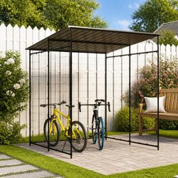 Bicycle Shed Dimensions 190x190x222cm in Black Steel