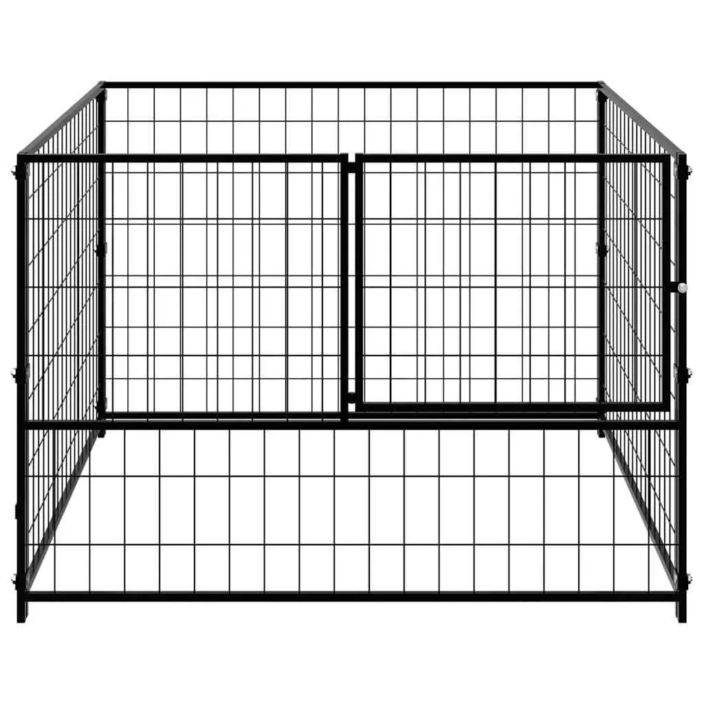 Outdoor Dog Exercise Pen Steel Wire Mesh Enclosure 100 x 100 x 70 cm Black