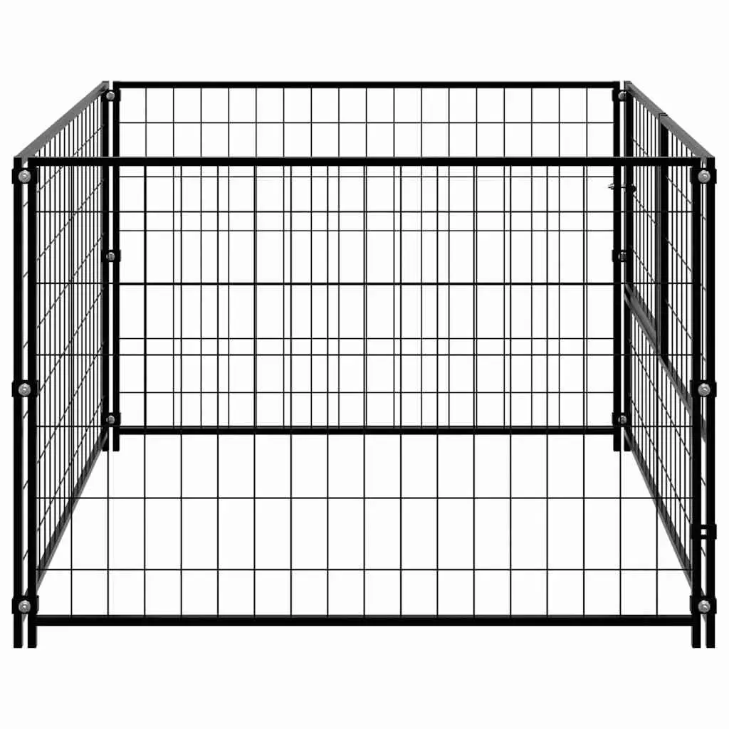 Outdoor Dog Exercise Pen Steel Wire Mesh Enclosure 100 x 100 x 70 cm Black