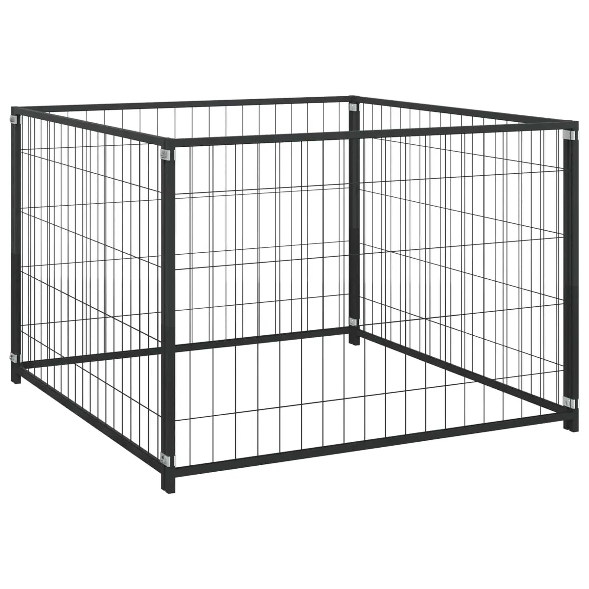 Outdoor Dog Kennel Steel Wire Mesh Black 300x100x70cm Exercise Enclosure