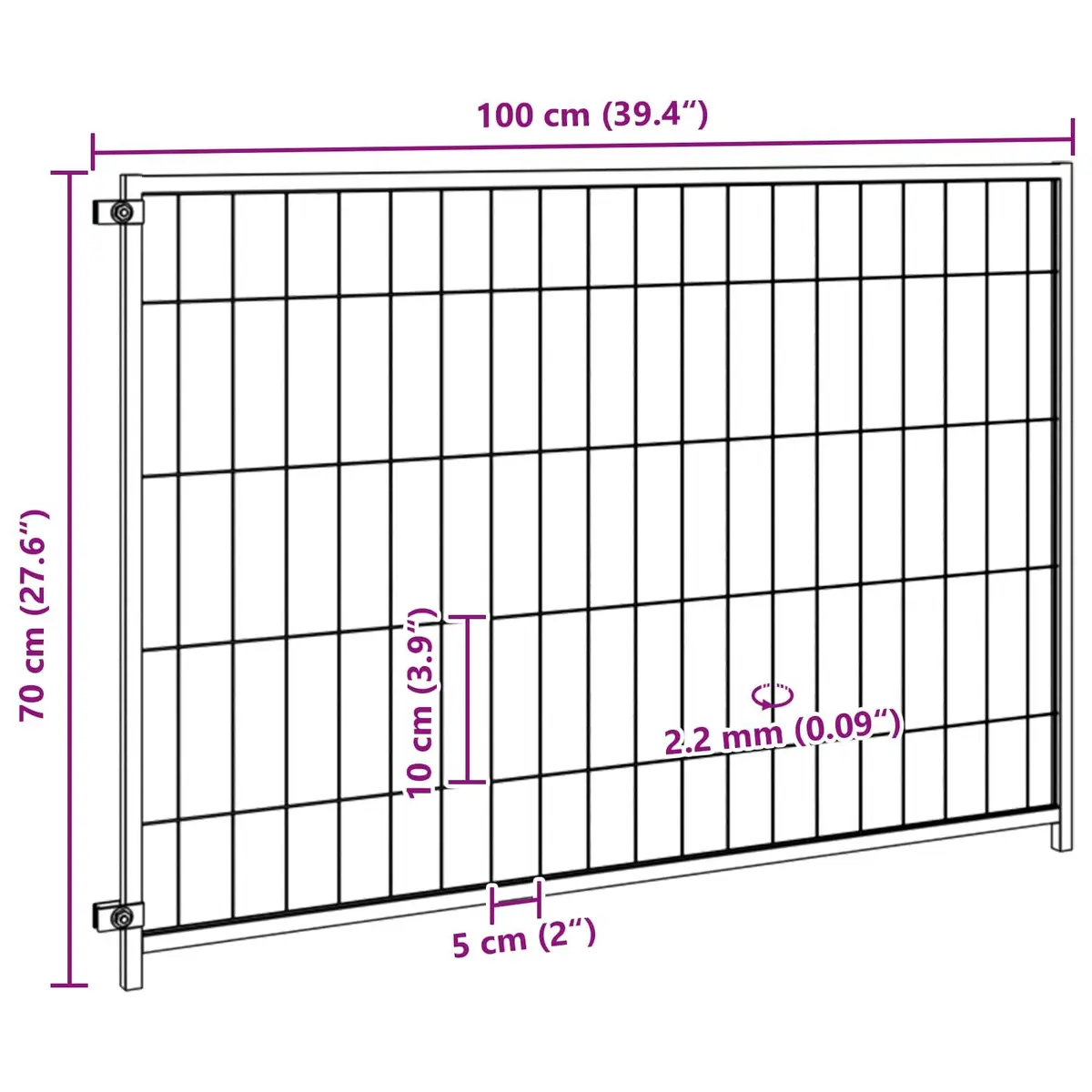 Outdoor Dog Kennel Steel Wire Mesh Black 300x100x70cm Exercise Enclosure