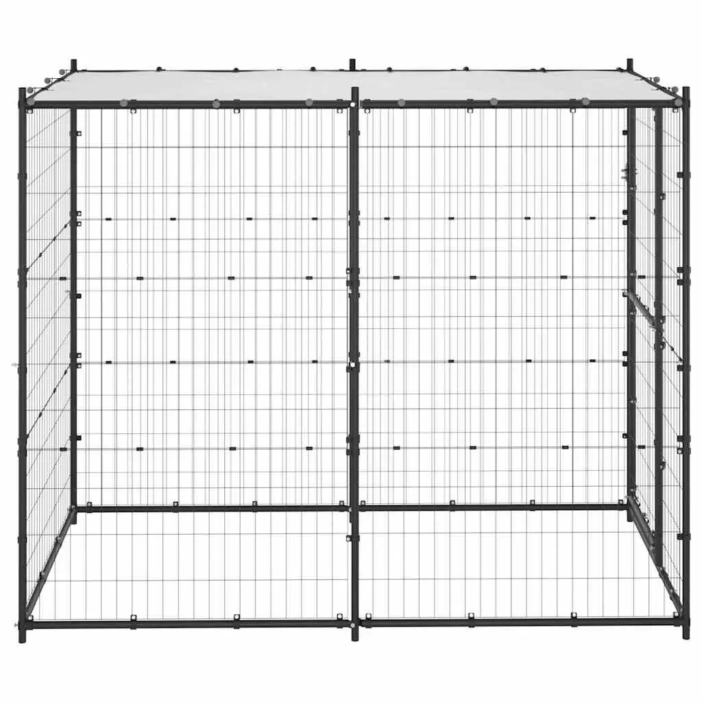 Dog Kennel Outdoor Steel Mesh Exercise Pen Run Enclosure with Roof Canopy