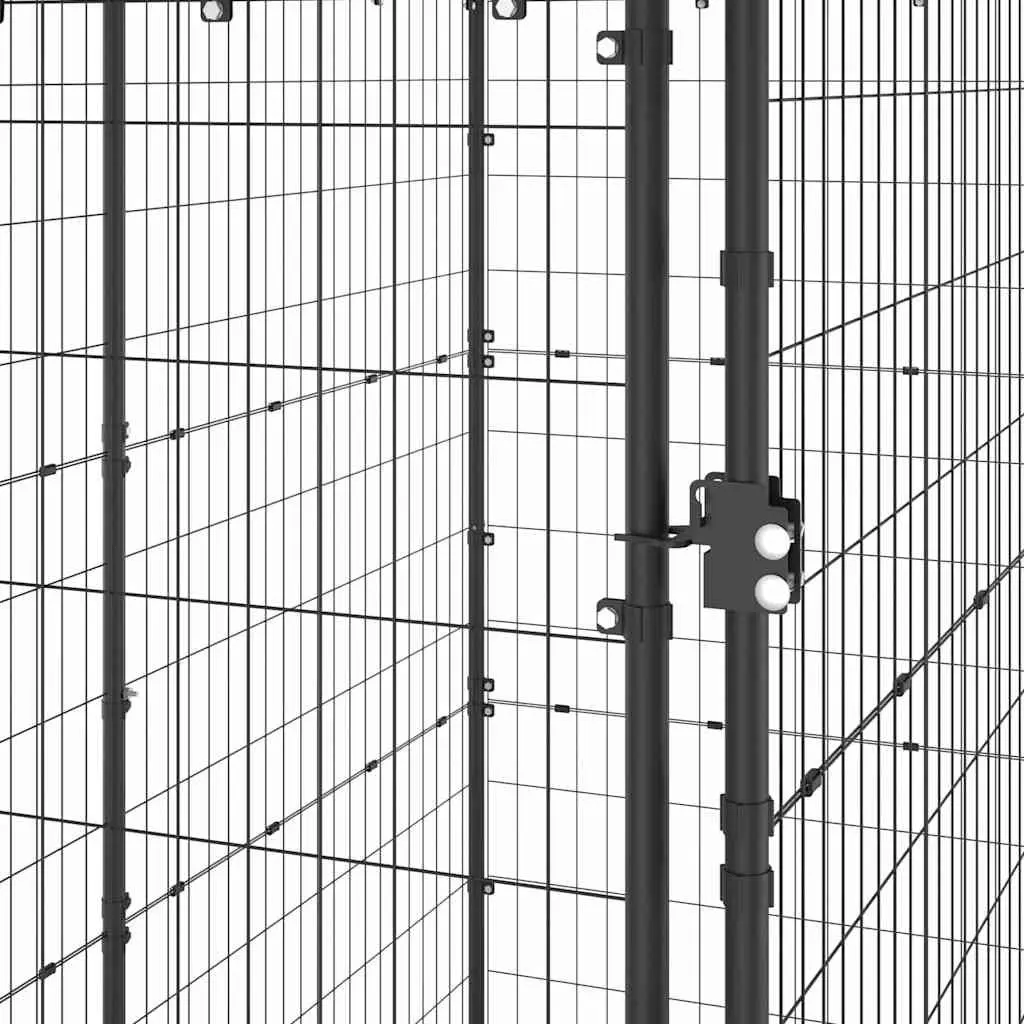 Dog Kennel Outdoor Steel Mesh Exercise Pen Run Enclosure with Roof Canopy