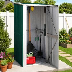 Garden Shed Specifications: Green, 118.5x97x209.5 cm, Lockable