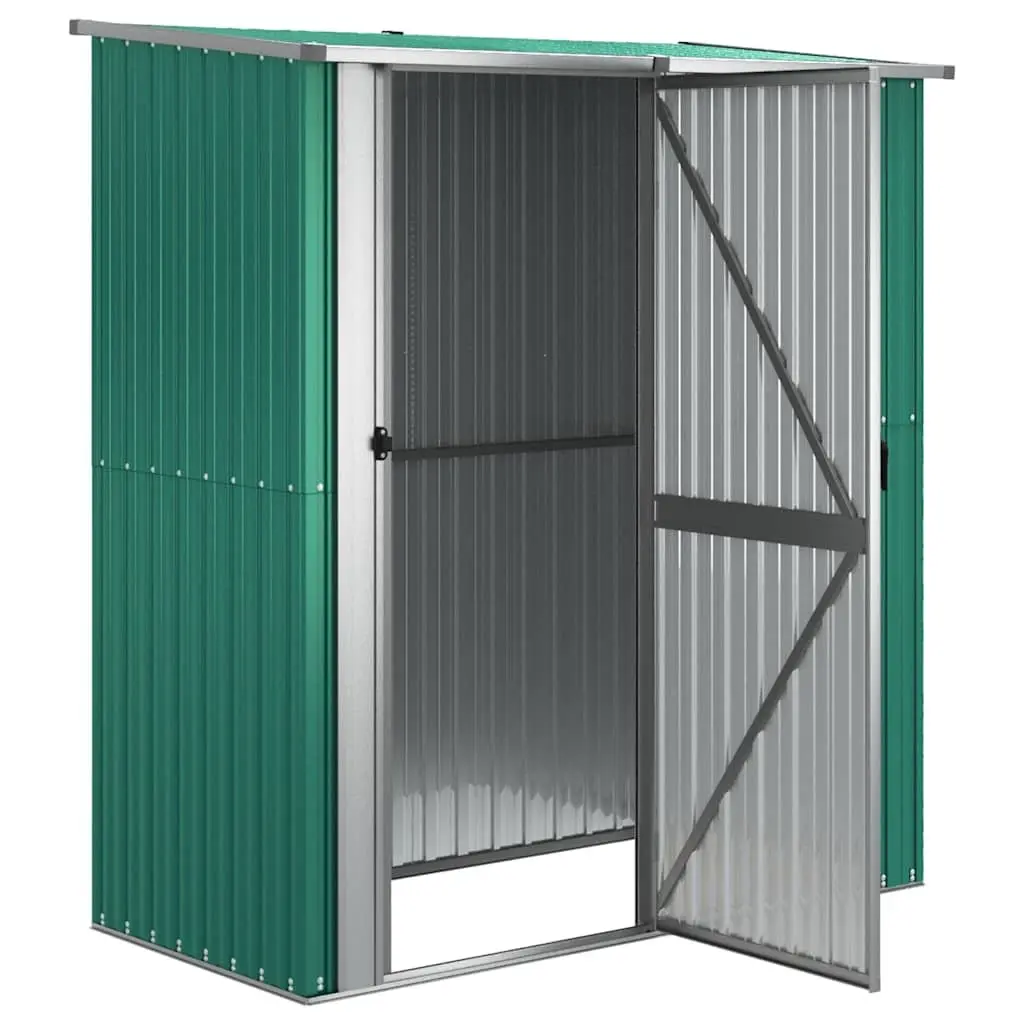 Garden Shed Green Outdoor Storage Galvanised Steel Lockable Door Sloping Roof