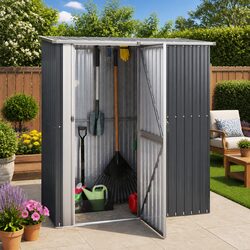 Garden Shed Dimensions: 180.5 x 97 x 209.5 cm, Galvanised Steel