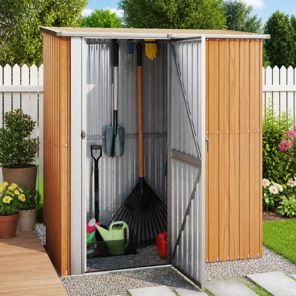 Garden Shed Outdoor Storage 180.5x97x209.5 cm Brown