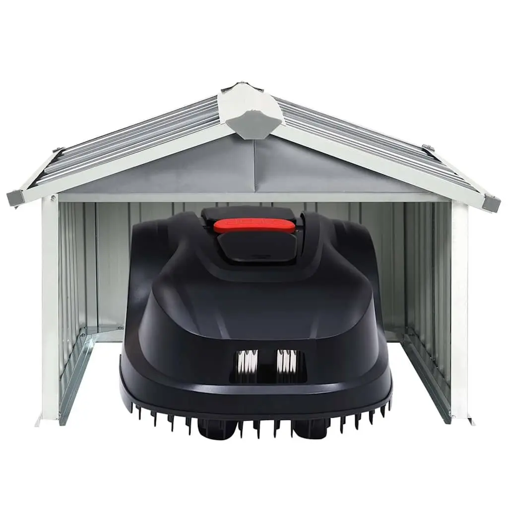 Garden Robot Lawnmower Shed 92x97x63cm Galvanised Steel Storage Enclosure Grey