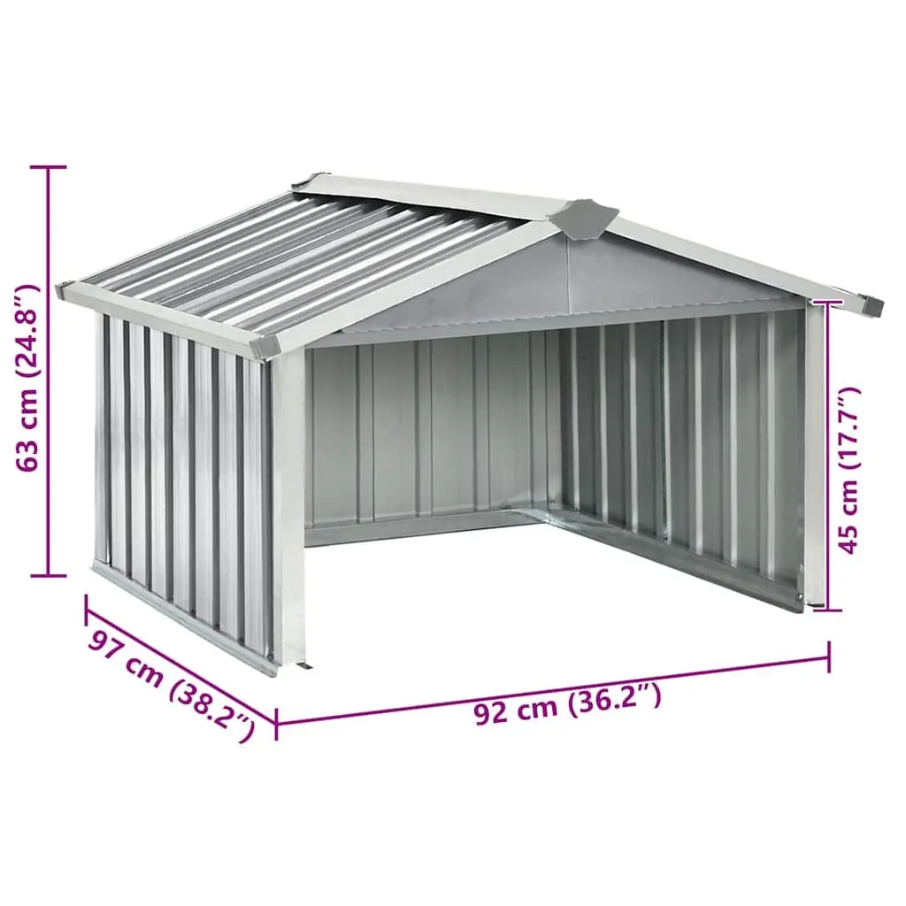 Garden Robot Lawnmower Shed 92x97x63cm Galvanised Steel Storage Enclosure Grey