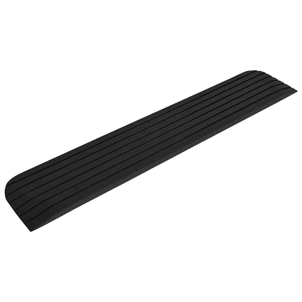 Rubber Threshold Ramps Set for Wheelchairs Rollators Scooters Non-Slip Surface 110 x 21 x 2.5 cm